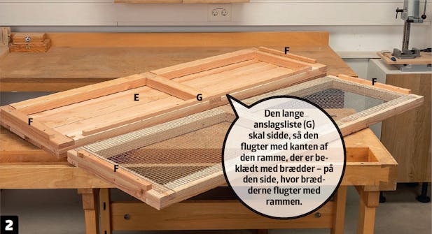 Byg selv kaninbur: Skru anslagslisterne på toprammerne Byg selv kaninbur: Skru anslagslisterne på toprammerne